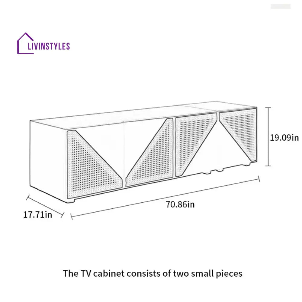 Terra Black Finish Tv Unit Stand for Living Room