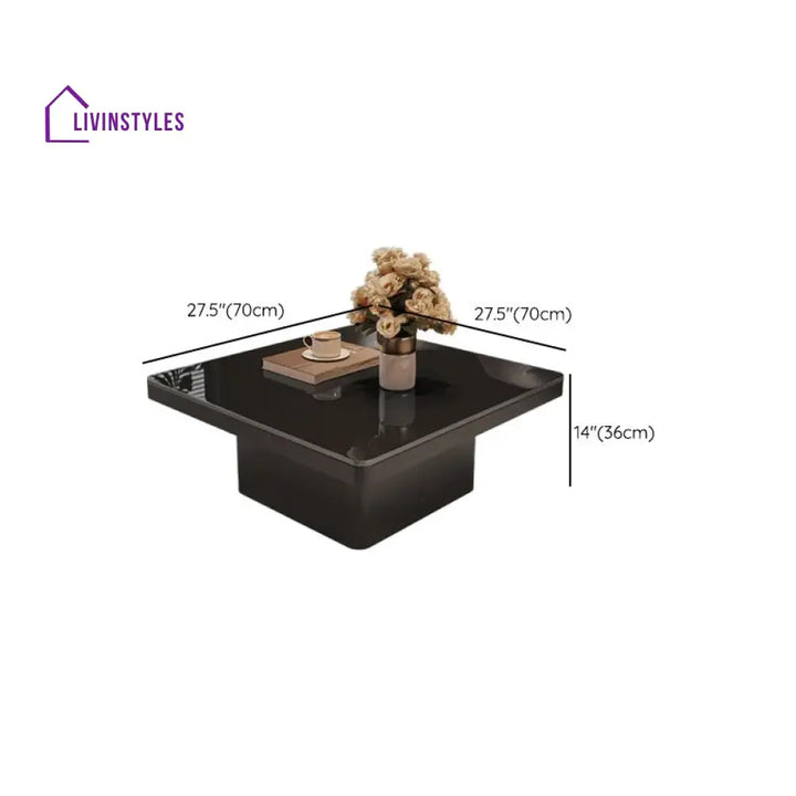 Terra Stainless Steel Coffee Table Set | Square Shaped | Ceramic Composite Marble - Set of 2