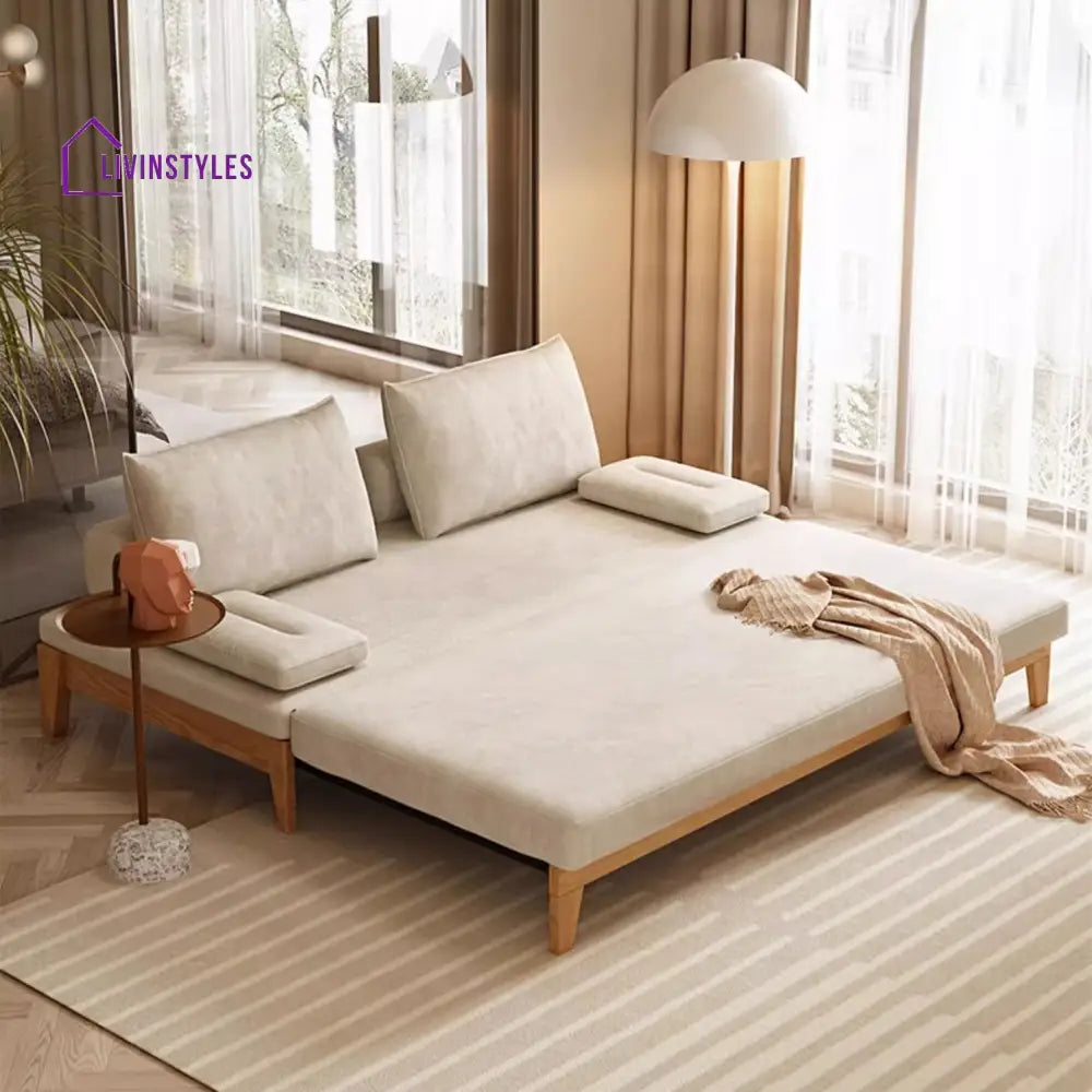 Japandi Movable Back Cushions Pull Out Sofa Bed SOFA BED