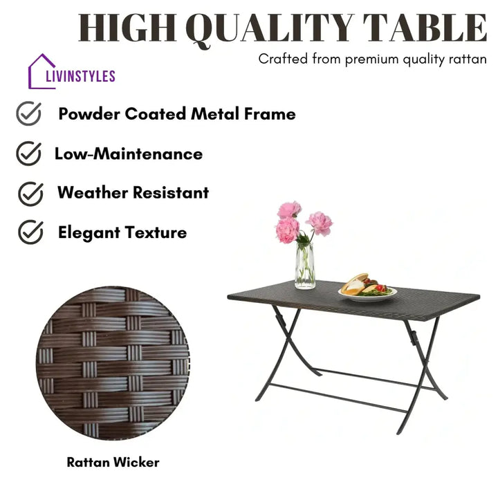 Thalia 7-Piece Outdoor Rattan Wicker Dining Table Set - Dining Set