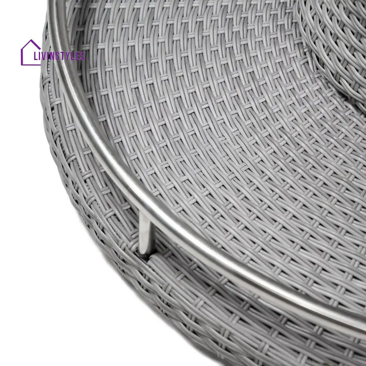 Thandi 7-Piece Outdoor Rattan Wicker Bar Set with Round Glass Top Table - Bar Set