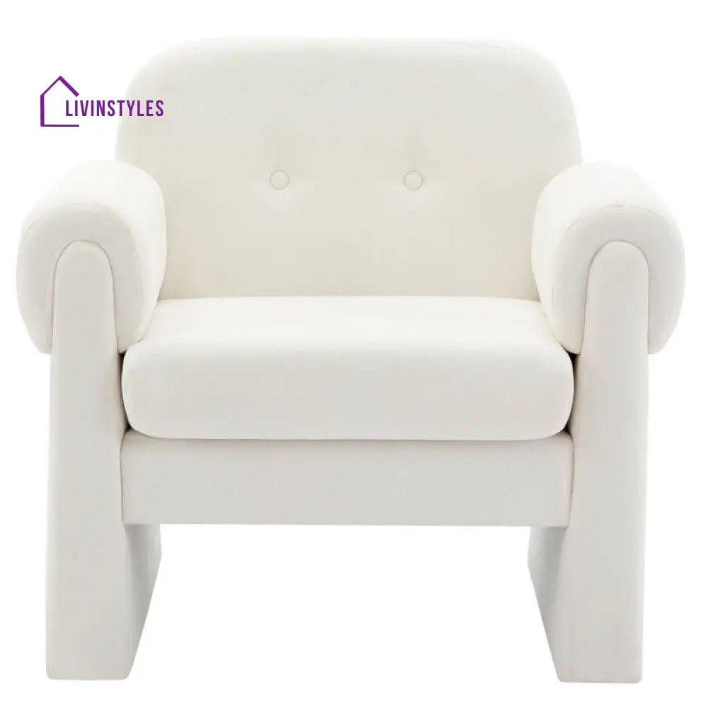Thanya Solid Wood and Fabric Arm Chair | Living Room Chair | Lounge Chair