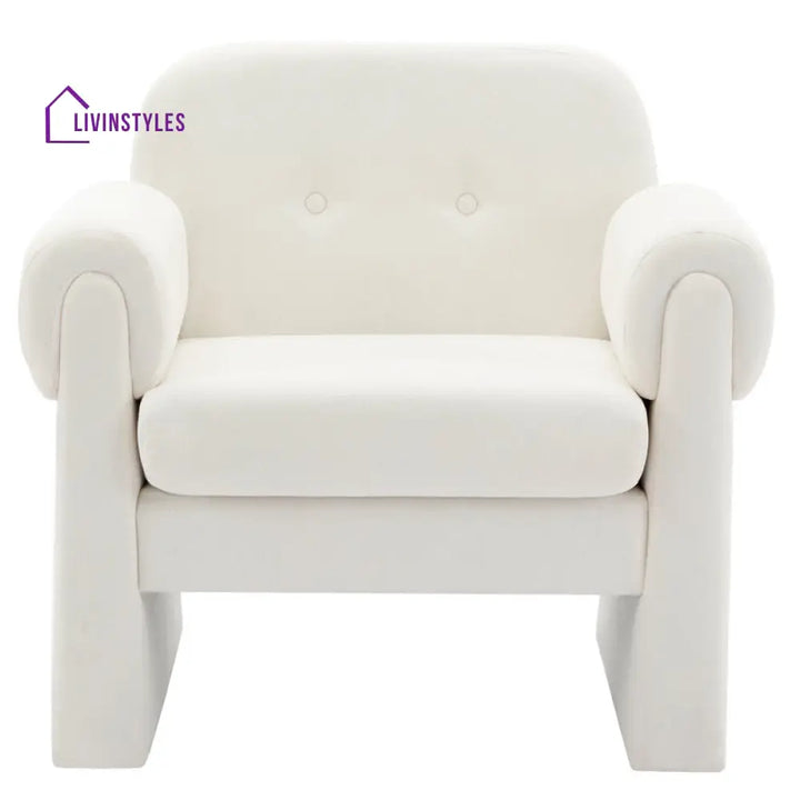 Thanya Solid Wood and Fabric Arm Chair | Living Room Chair | Lounge Chair