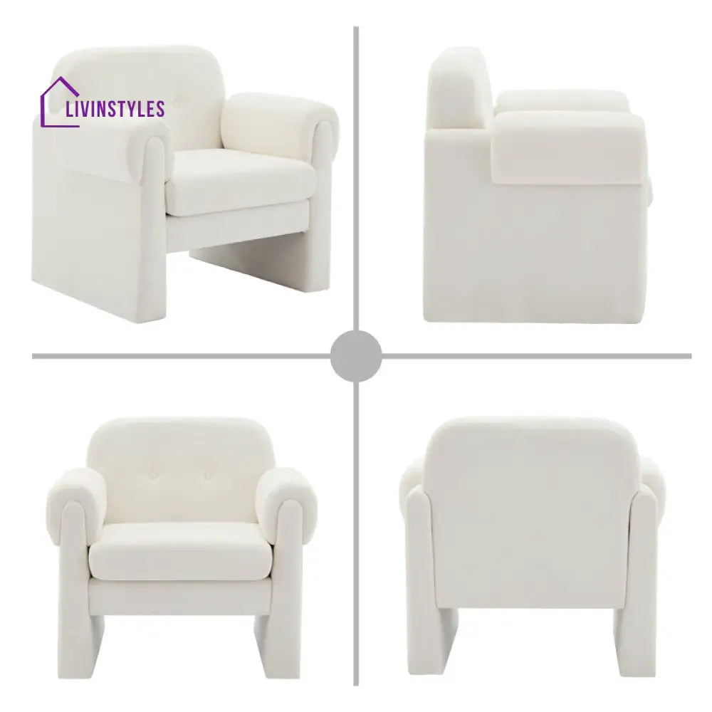 Thanya Solid Wood and Fabric Arm Chair | Living Room Chair | Lounge Chair