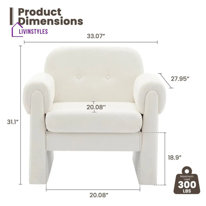 Thanya Solid Wood and Fabric Arm Chair | Living Room Chair | Lounge Chair