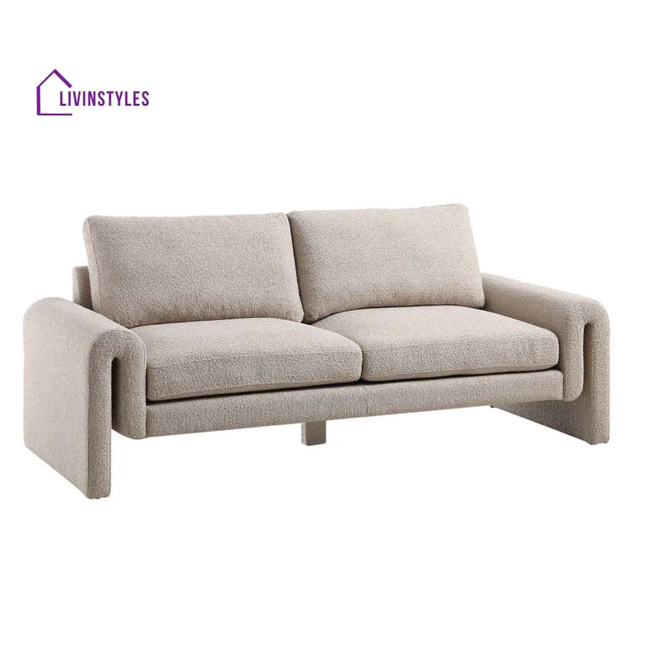 Hampstead Taupe Boucle Curved 3-Seater Sofa Sofas