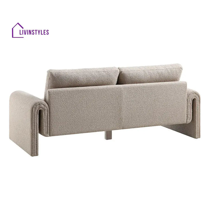 Hampstead Taupe Boucle Curved 3-Seater Sofa Sofas