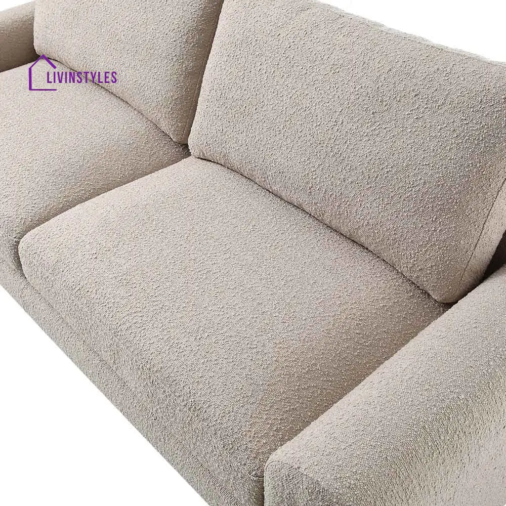 Hampstead Taupe Boucle Curved 3-Seater Sofa Sofas