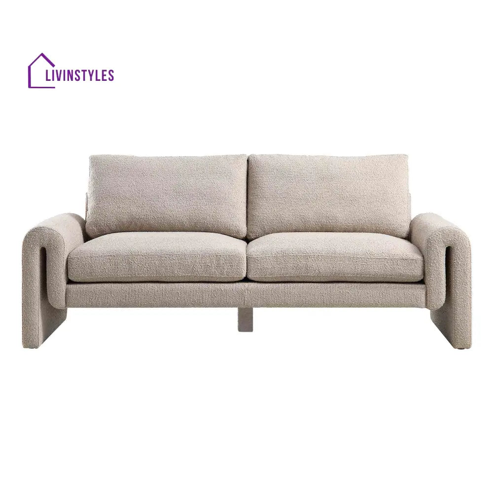 Hampstead Taupe Boucle Curved 3-Seater Sofa Sofas