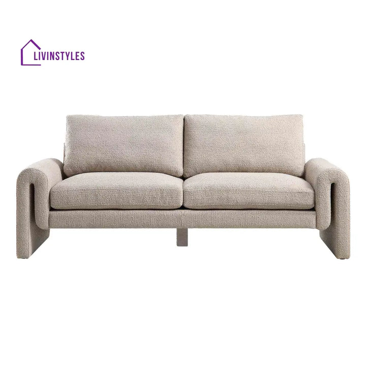 Hampstead Taupe Boucle Curved 3-Seater Sofa Sofas