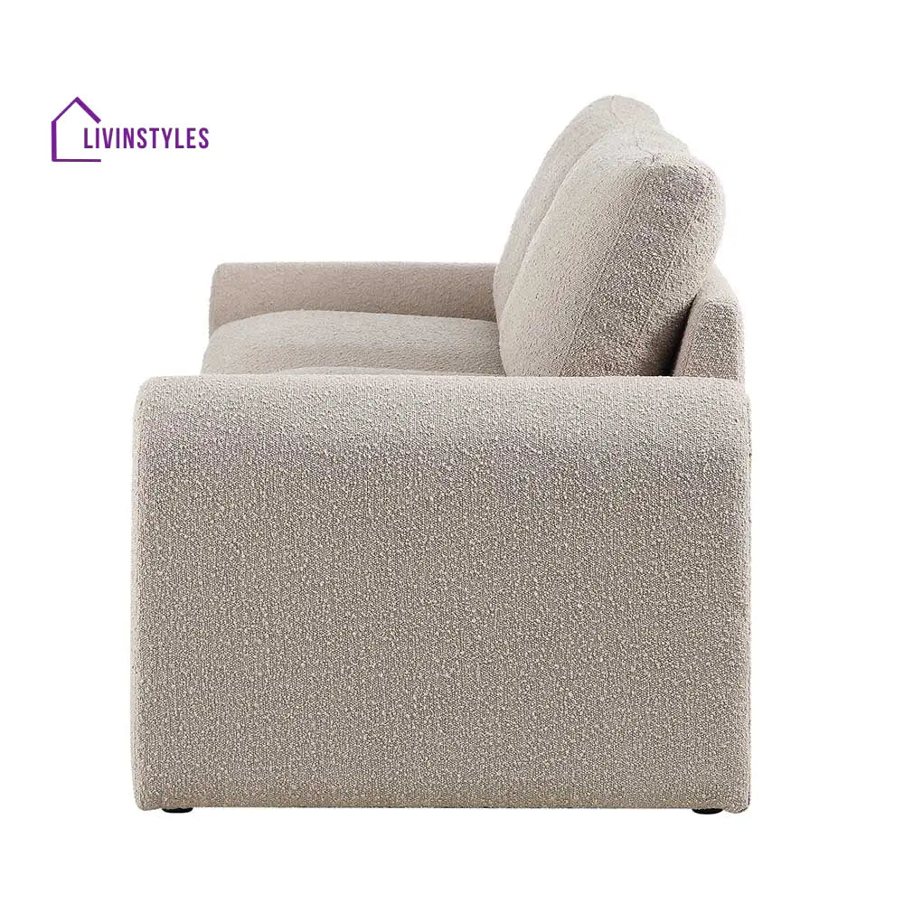 Hampstead Taupe Boucle Curved 3-Seater Sofa Sofas