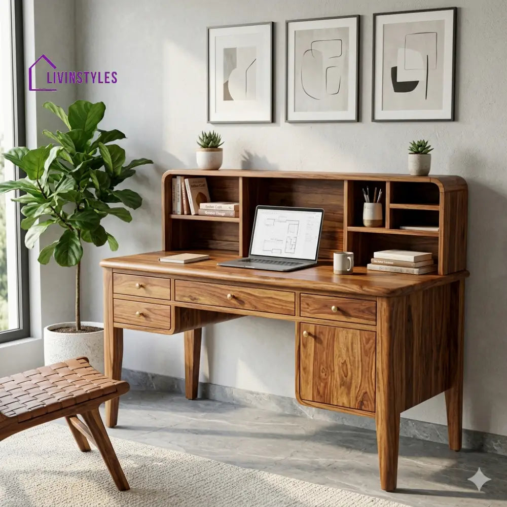 The Horizon Solid Sheesham Wood Study Table for Home