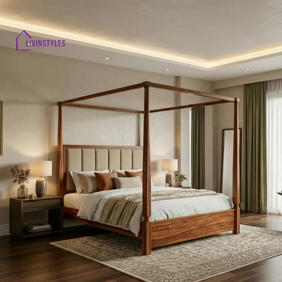 Thea Sheesham Wood Poster Bed Without Storage