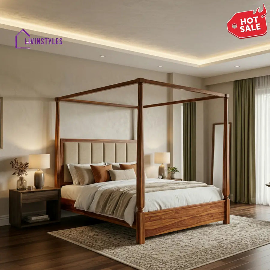 Thea Sheesham Wood Poster Bed Without Storage