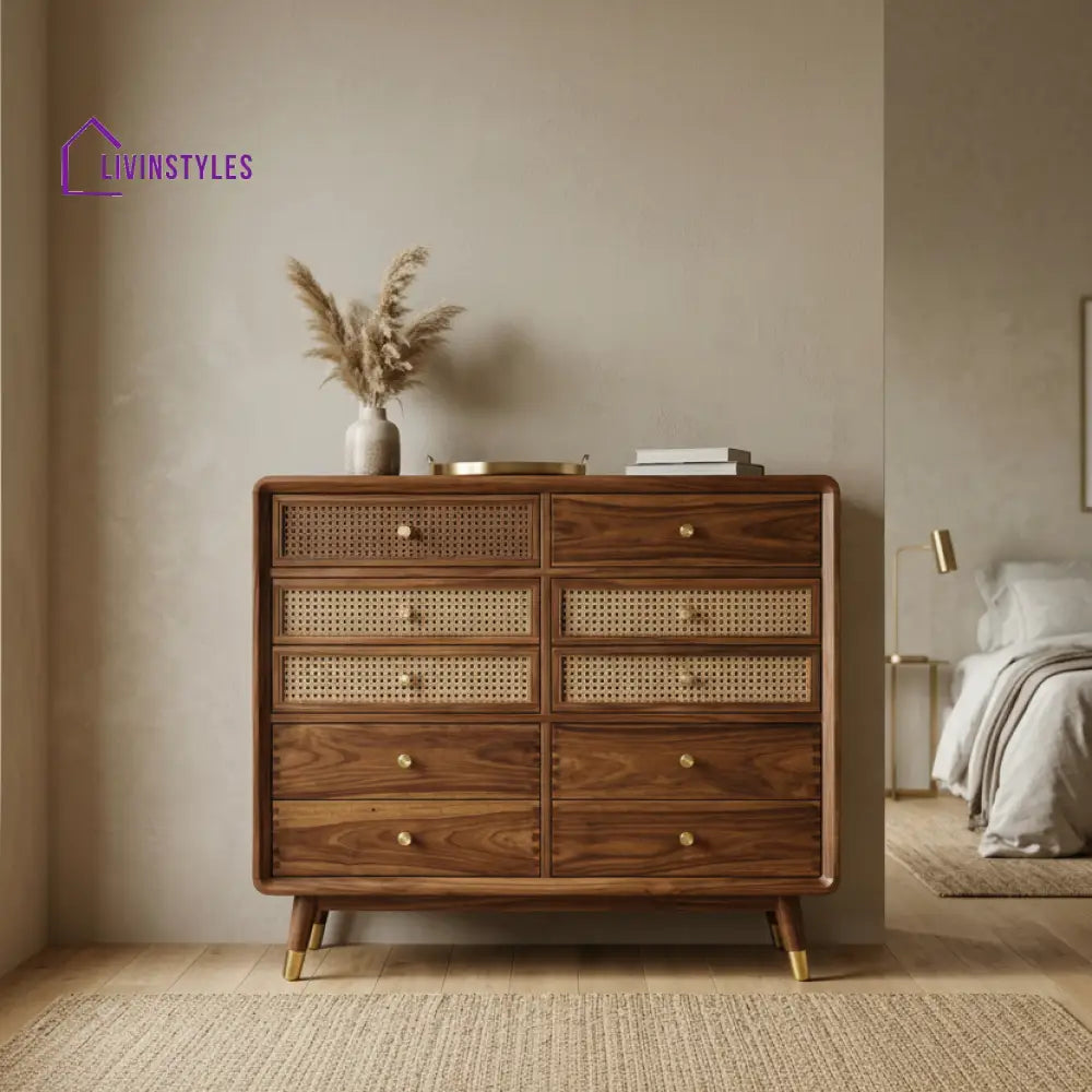 Theo Solid Sheesham Wood Chest Of Drawers for Living Room | Bedroom