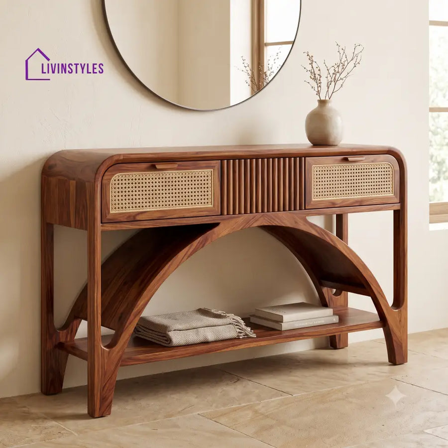 Theophane Premium Wooden Console Table for Living Room | Entryway Table