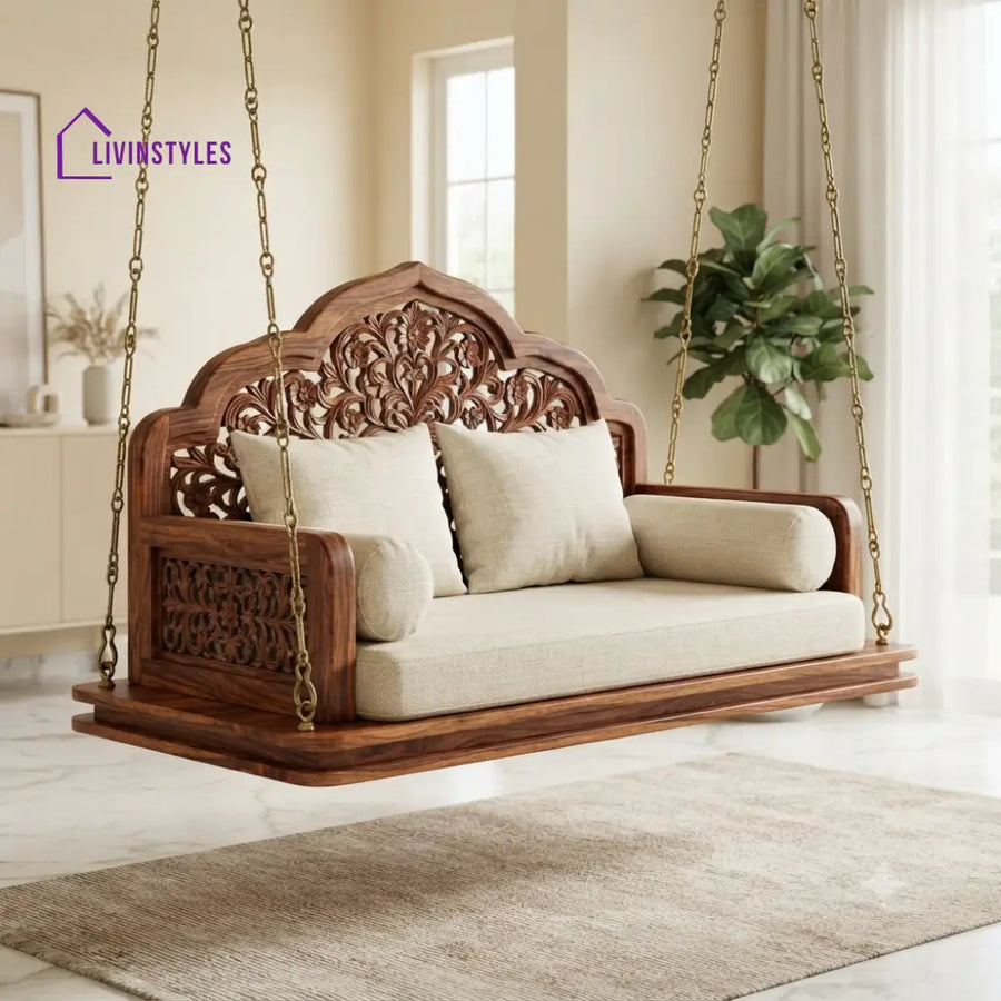 Thomas 2 Seater Wooden Swing for Home | Wooden Jhula for home