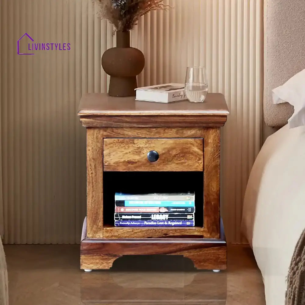 Kanishka Solid Sheesham Wood End Table Natural Bedroom Furniture Sets