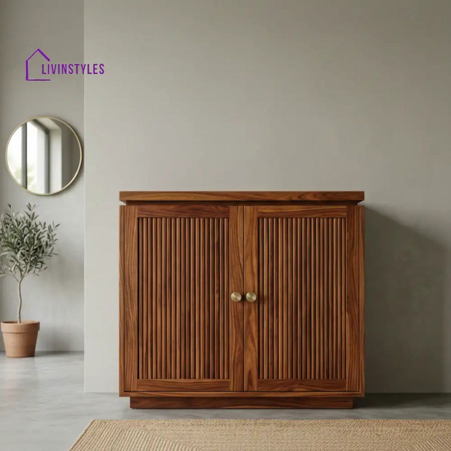 Timi Solid Wood Sheesham Shoe Rack (Honey Finish)