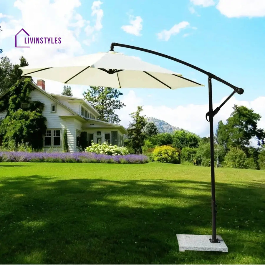 Tinashe Outdoor Offset Cantilever Patio Umbrella with Marble Base Patio Umbrella