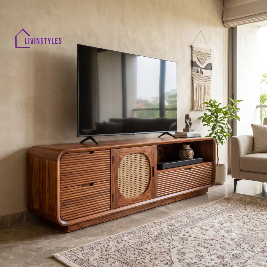 Tiphaine Solid Sheesham Wood Tv Unit for Living Room | Tv Cabinet | Tv Console Unit