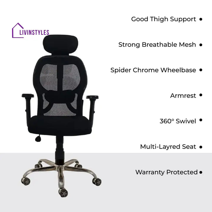 Titan Throne Matrix High Back Mesh Ergonomic Office Chair with Spider Base