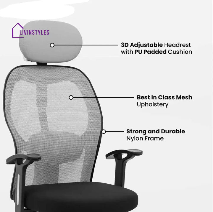 Titan Throne Matrix High Back Office Chair - Grey