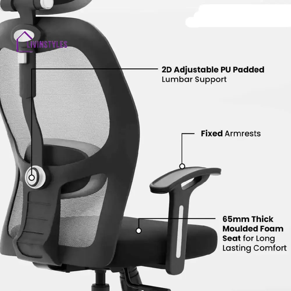 Titan Throne Matrix High Back Office Chair - Grey