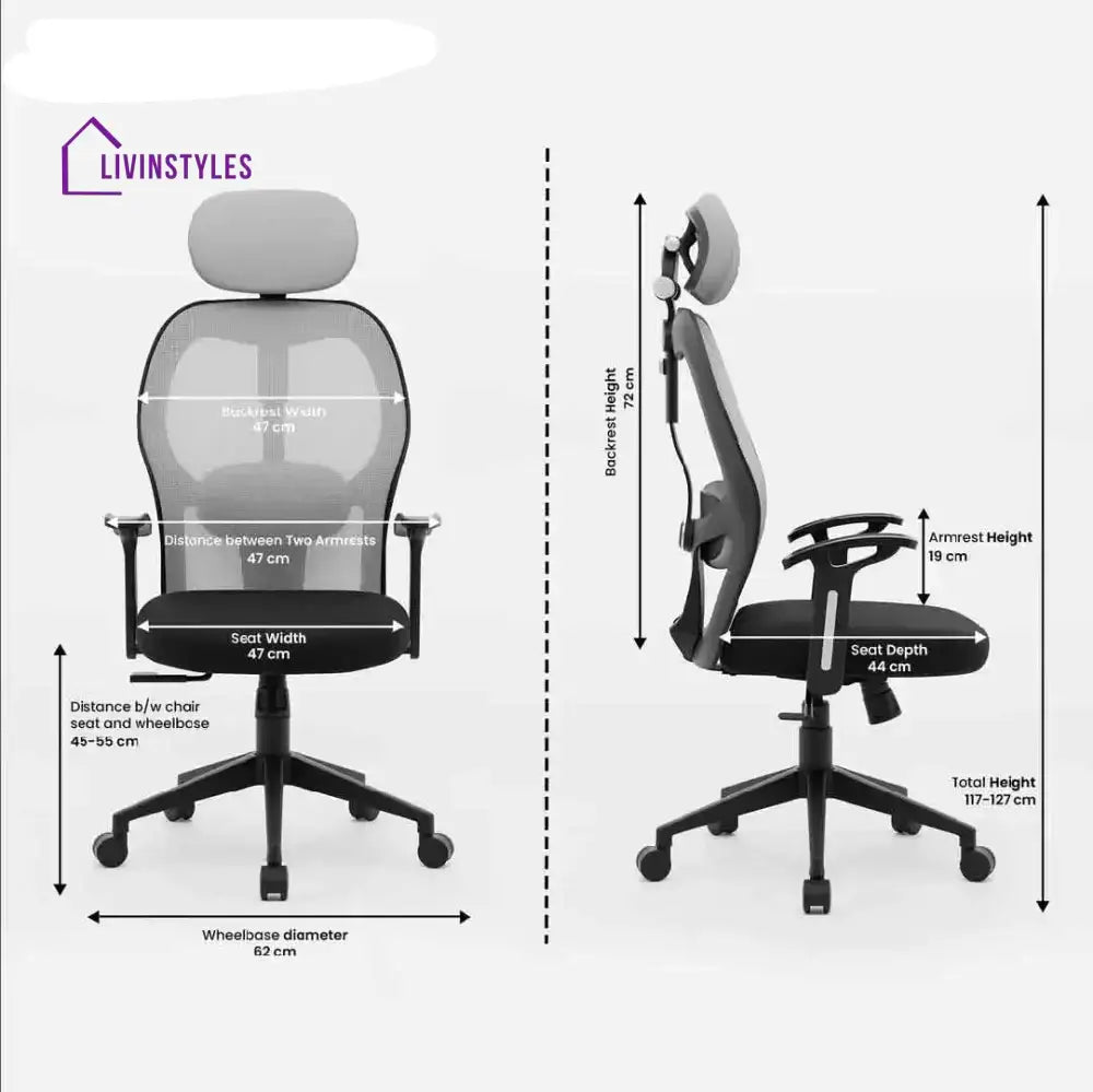 Titan Throne Matrix High Back Office Chair - Grey