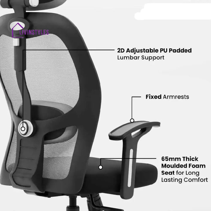 Titan Throne Matrix High Back Office Chair - Grey
