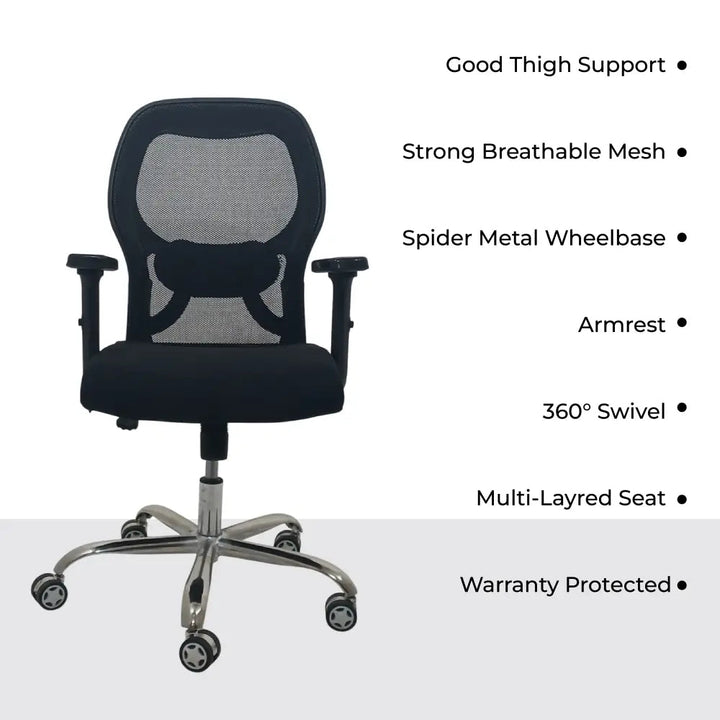 Titan Throne Matrix Low Back Mesh Office Chair with Adjustable Arm Rest & Lumbar Support Low Back Office Chair