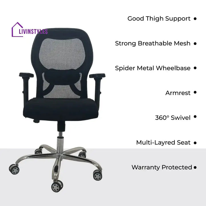 Titan Throne Matrix Low Back Mesh Office Chair with Adjustable Arm Rest & Lumbar Support Low Back Office Chair