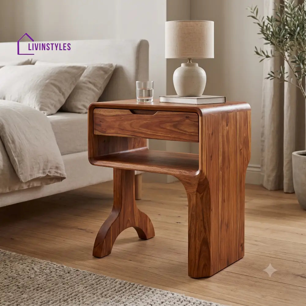 Titilayo Premium Wooden Bedside Table | Side Table for Bedroom