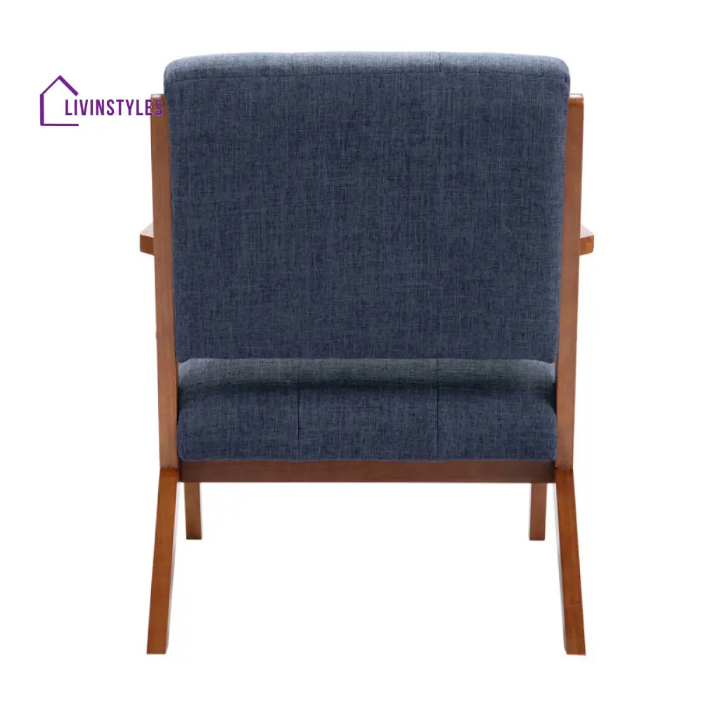 Tiya Solid Wood Frame and Fabric Arm Chair | Living Room Chair | Lounge Chair