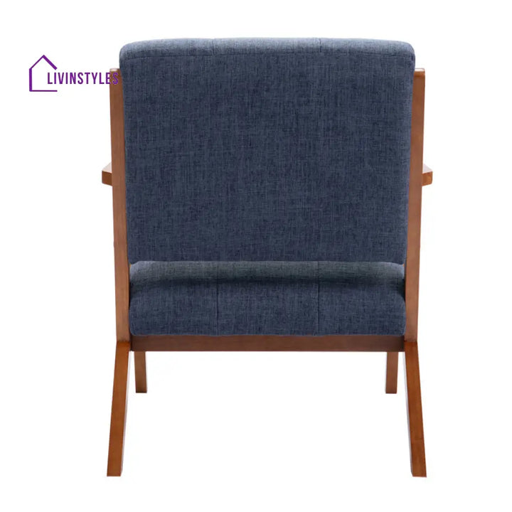 Tiya Solid Wood Frame and Fabric Arm Chair | Living Room Chair | Lounge Chair