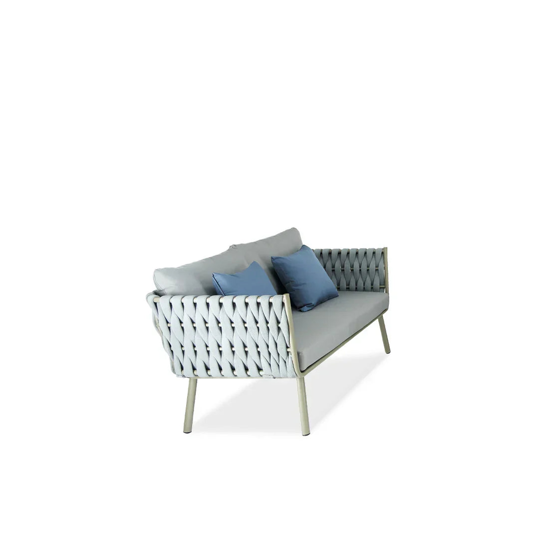 Blasco Outdoor Sofa Set 3 Seater 2 Double seater and 1 Center Table (Grey) Braided & Rope - Sofa Sets