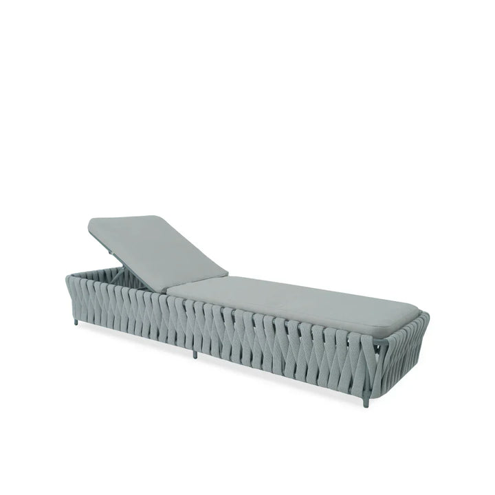 Sadwrn Outdoor Swimming Poolside Lounger Braided & Rope (Grey)