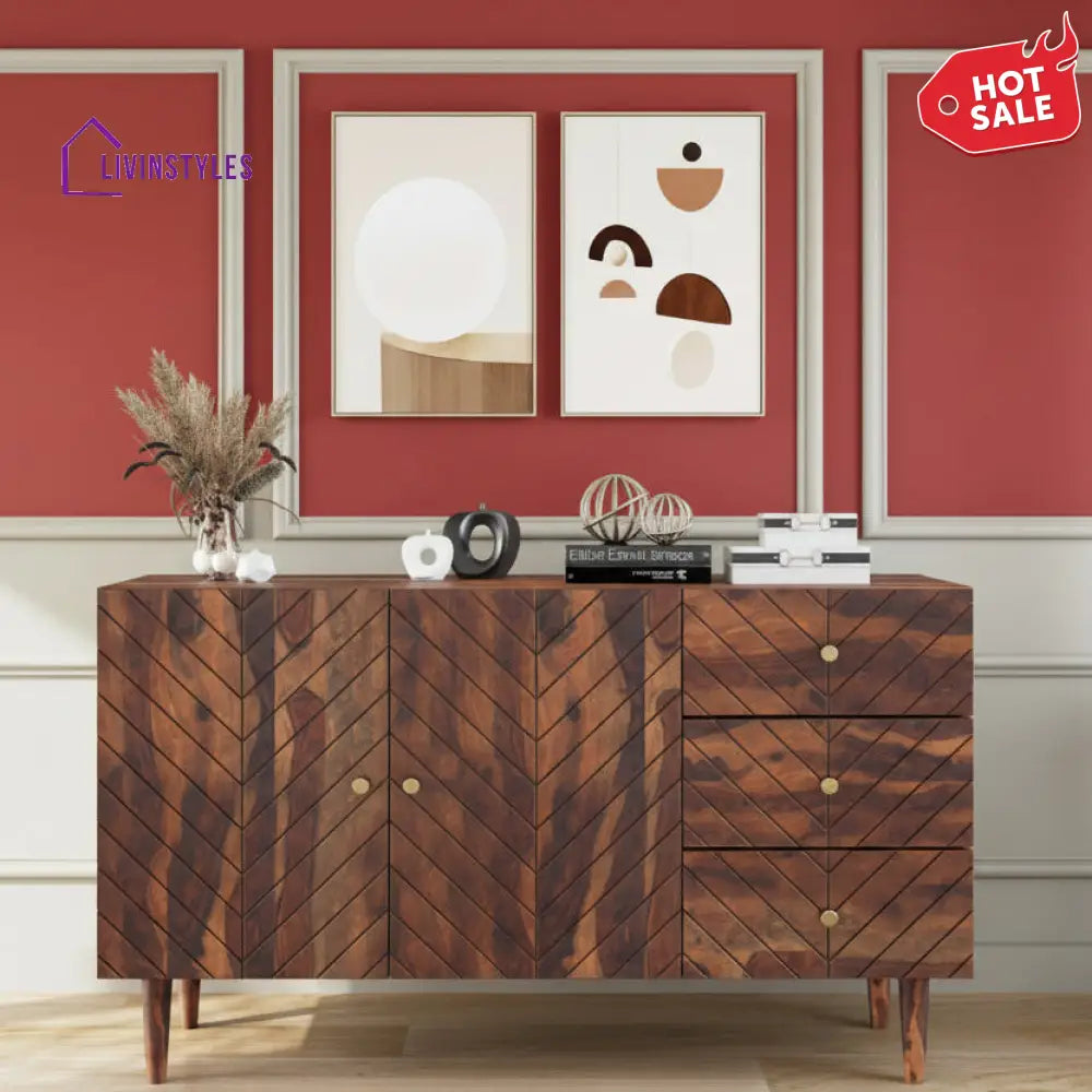 Toan Sideboard With 2 shutters and 3 drawers in Sheesham wood
