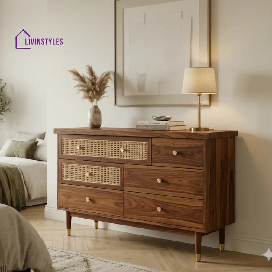Toby Solid Sheesham Wood Chest Of Drawers for Living Room | Bedroom