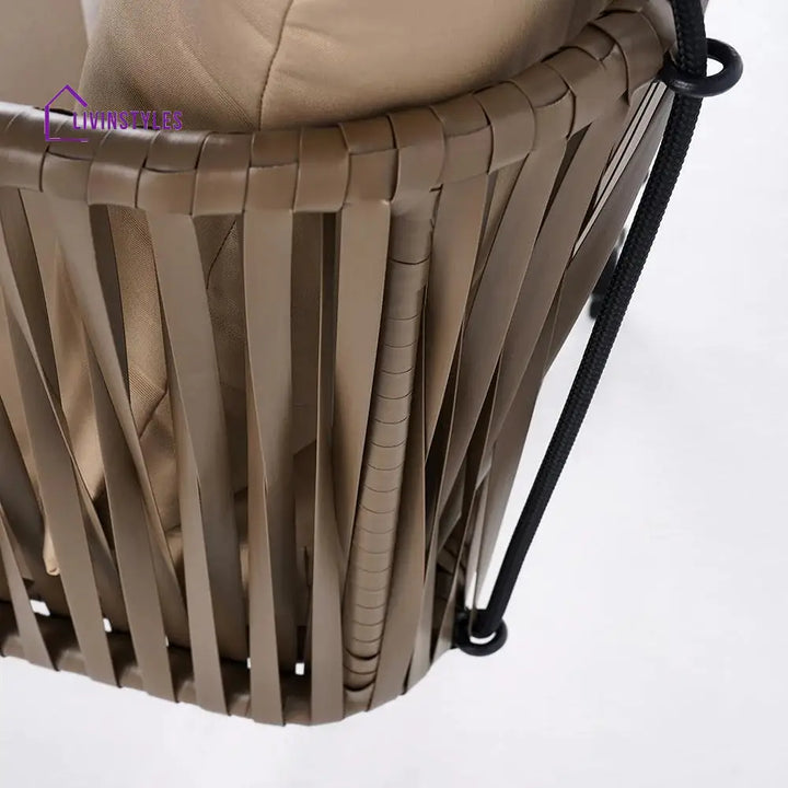 Tofull Single Seater Hanging Swing Without Stand For Balcony Garden Swing (Brown) - Swings