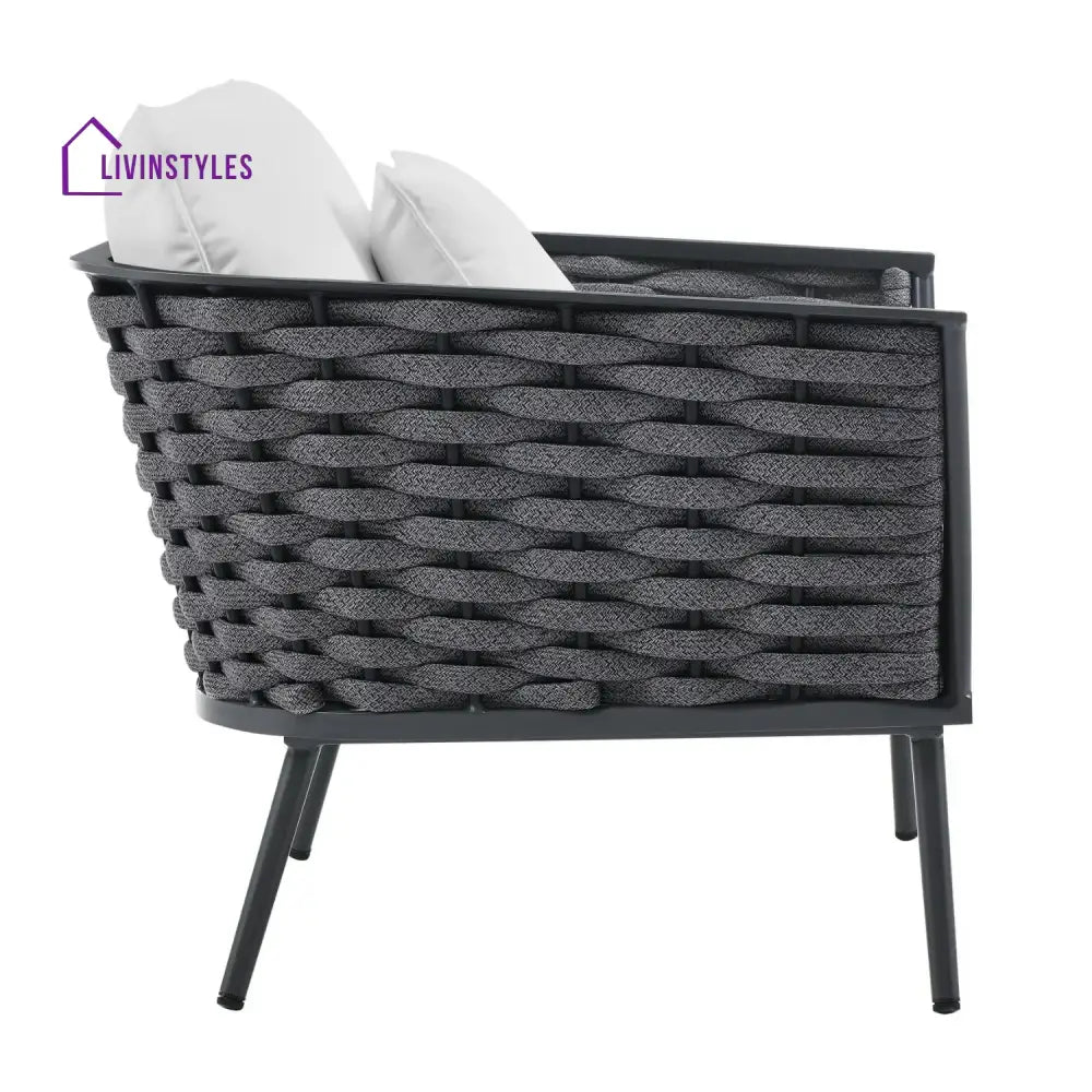 Tomoko 6-Piece Outdoor Rope Sofa Set (Grey & White) - Sofa Set
