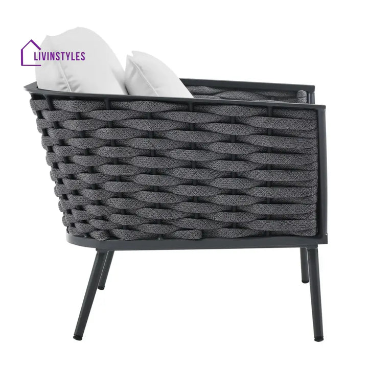 Tomoko 6-Piece Outdoor Rope Sofa Set (Grey & White) - Sofa Set