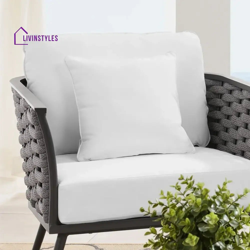 Tomoko 6-Piece Outdoor Rope Sofa Set (Grey & White) - Sofa Set
