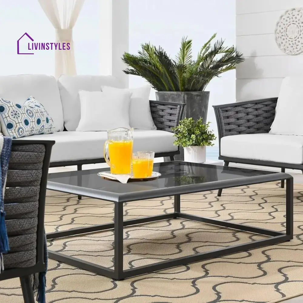 Tomoko 6-Piece Outdoor Rope Sofa Set (Grey & White) - Sofa Set
