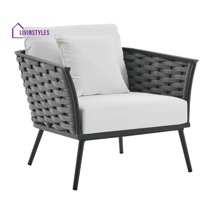 Tomoko 6-Piece Outdoor Rope Sofa Set (Grey & White) - Sofa Set