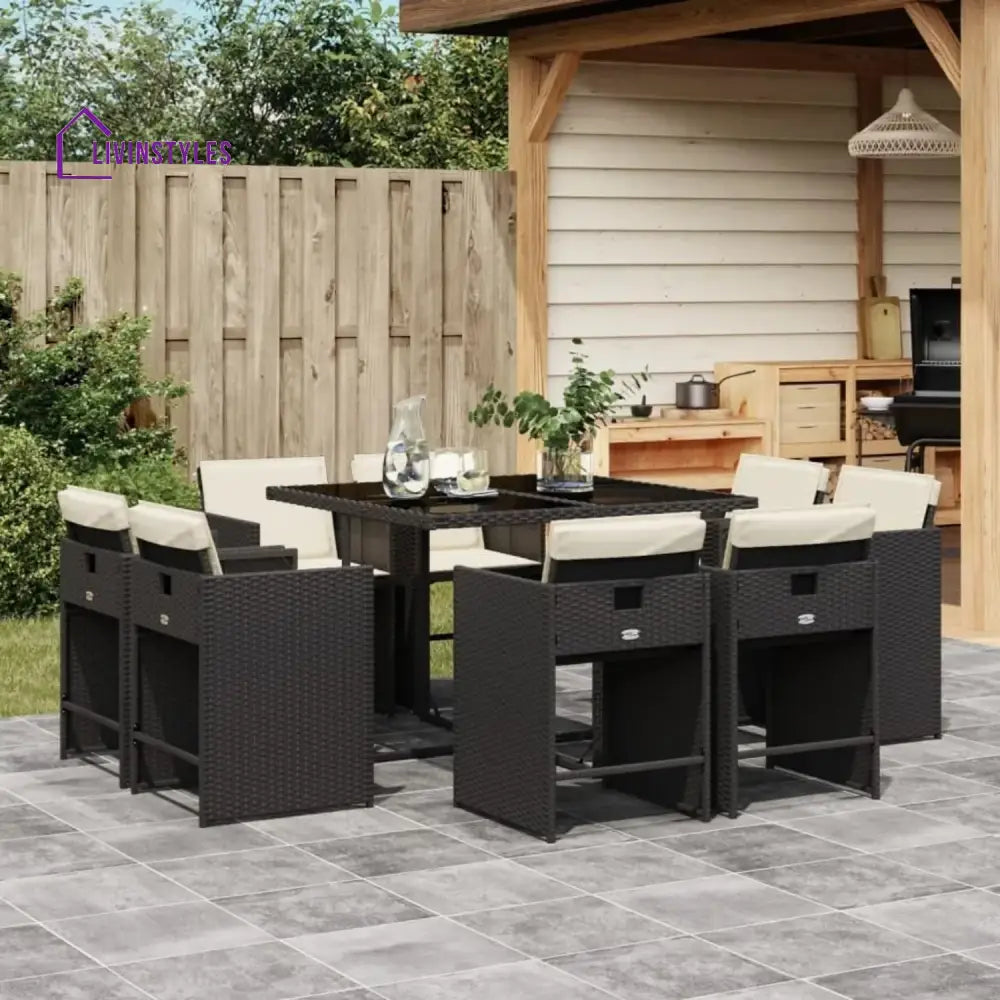 Tone Outdoor Rattan Wicker Dinning Set 9-Piece - Dining Set