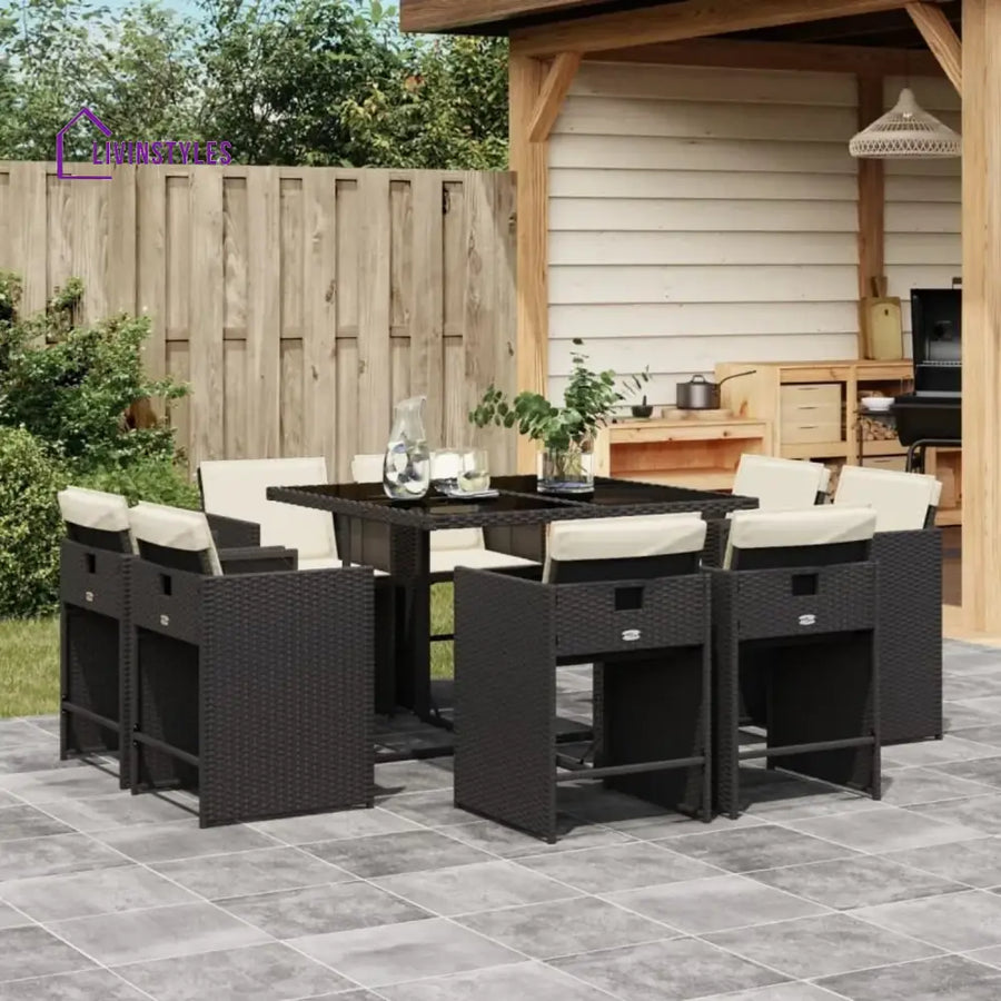 Tone Outdoor Rattan Wicker Dinning Set 9-Piece - Dining Set