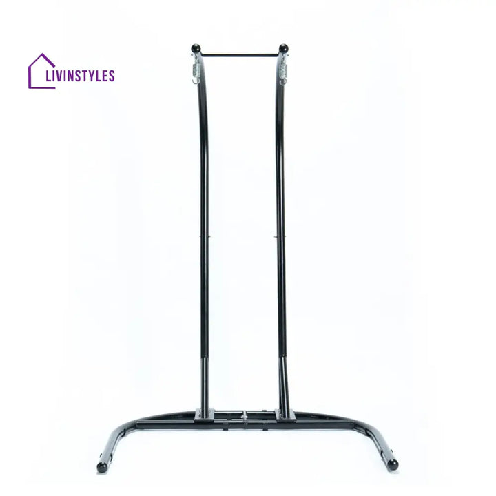 Tonia Double Seater Hanging Swing With Stand For Balcony Garden Swing (Black) Braided and Rope - Swings