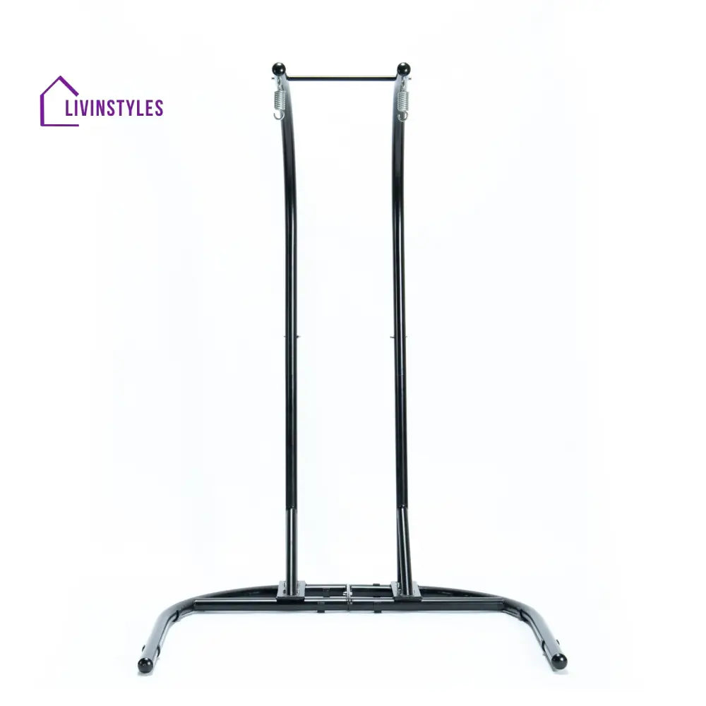 Tonia Double Seater Hanging Swing With Stand For Balcony Garden Swing (Black) Braided and Rope - Swings