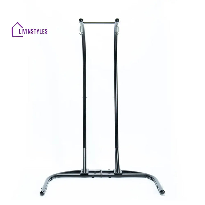 Tonia Double Seater Hanging Swing With Stand For Balcony Garden Swing (Black) Braided and Rope - Swings